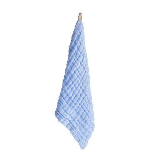 Huishoudelijke kinderen wassen kleine handdoek katoenen garen doekjes zakdoek kinderen kleine vierkante handdoek speeksel handdoeken: Blauw