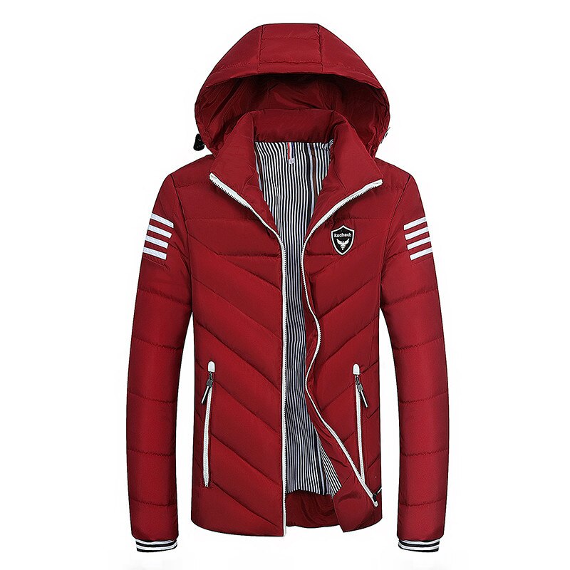 Plus størrelse 8xl bomull langt varmt yttertøy hette softshell vinterjakke herre trenchcoat ultralett dunparkas 5xl 6xl 7xl: Rød jakke / 8xl