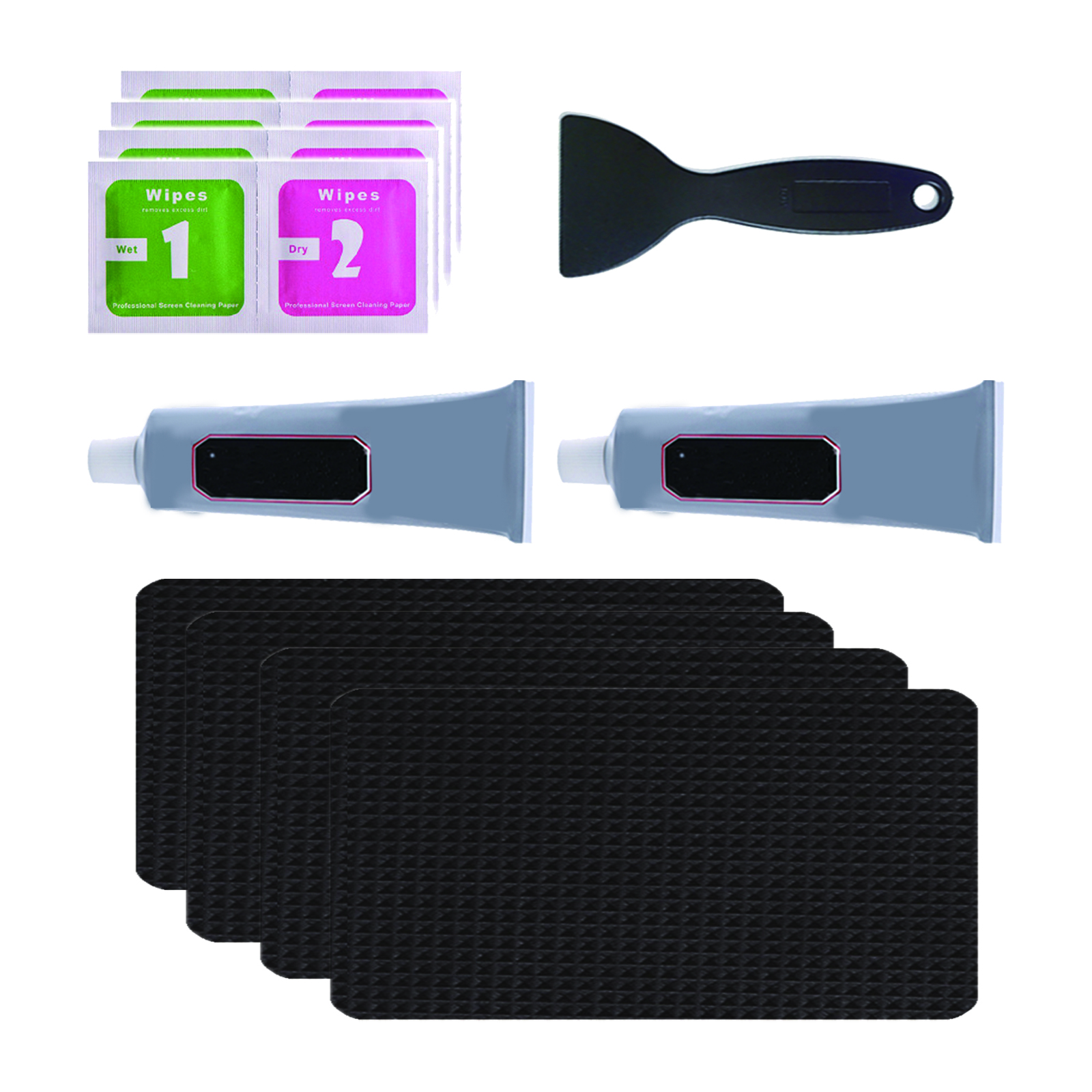 Trampoline Repair Kit with Glue Fixing Parts Trampoline Mat Tear Accessories Replacement Rectangular Repair Patches 16cmx24cm