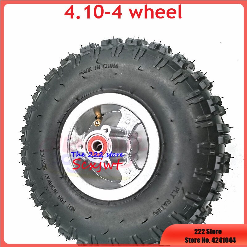 Rueda de neumático de 4,10/3,50-4, neumático exterior de tubo 4,10-4 con llanta de 4 pulgadas para Mini Quad Dirt Bike Scooter ATV Buggy de 49cc