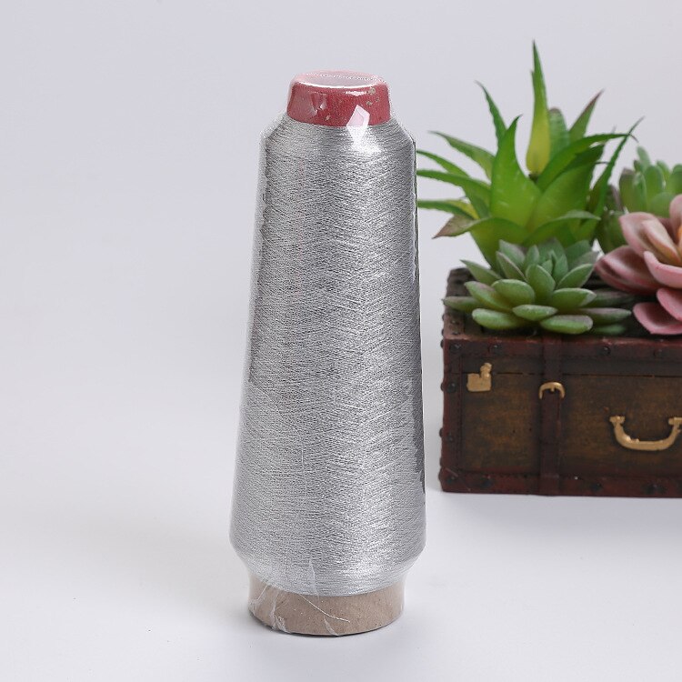 Embroidery Fine Thread Cross Stitch Sewing Machine Manual Computerized Embroidery Thread Sewing Thread 3600m 1 roll: silvery