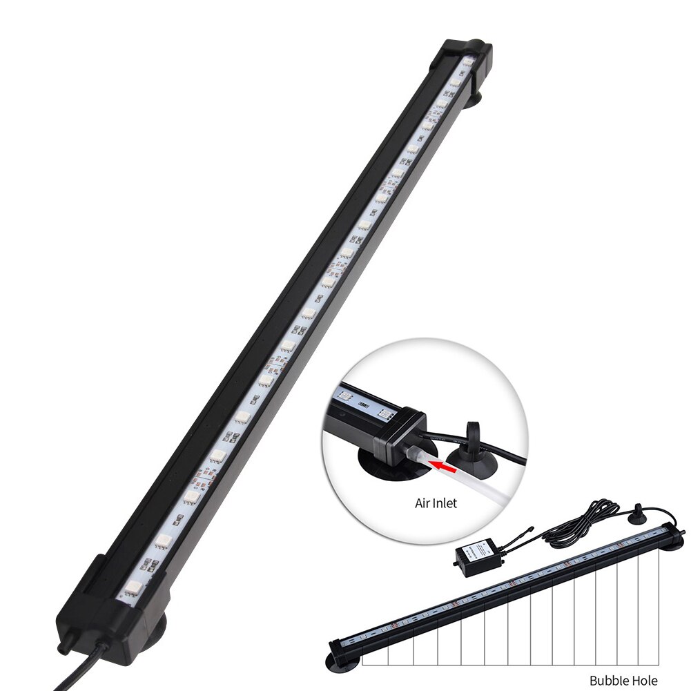 5050 Rgb Waterdichte Luchtbel Lamp Led Aquarium Aquarium Licht Dimbare Afstandsbediening Dompelpompen Licht Maken Vis Zuurstof