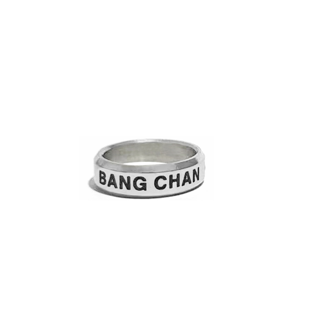 1 Uds. Anillo de dedo KPOP Felix Hyunjin Bangchan Lee Know Han Impresión de fecha de cumpleaños joyería de acero de titanio collar anillo accesorio: Rojo