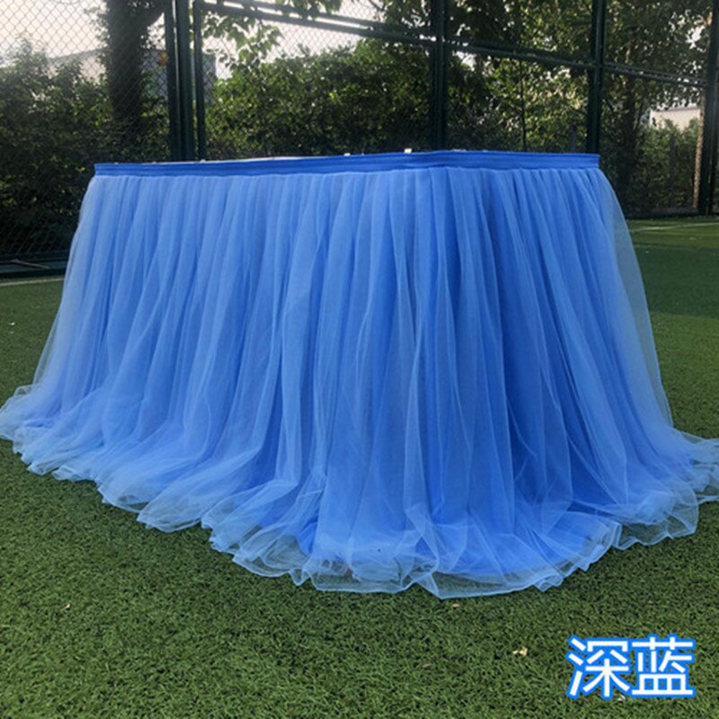 Jupe de Table en Tulle 1M, décoration pour mariage, fête prénatale, anniversaire, Tutu, fournitures de fête: 11