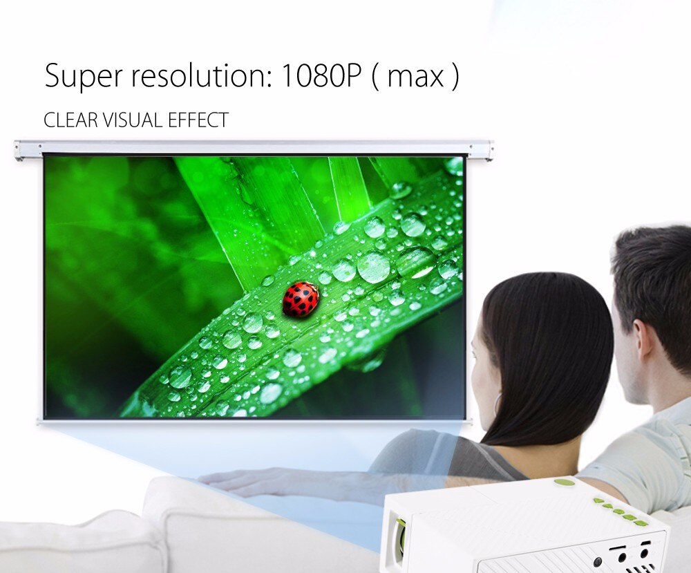 YG310 Mini Portable LCD Projector Home Theater Proyector USB SD AV HDMI 600 Lumens 1080P HD LED Portable Projector