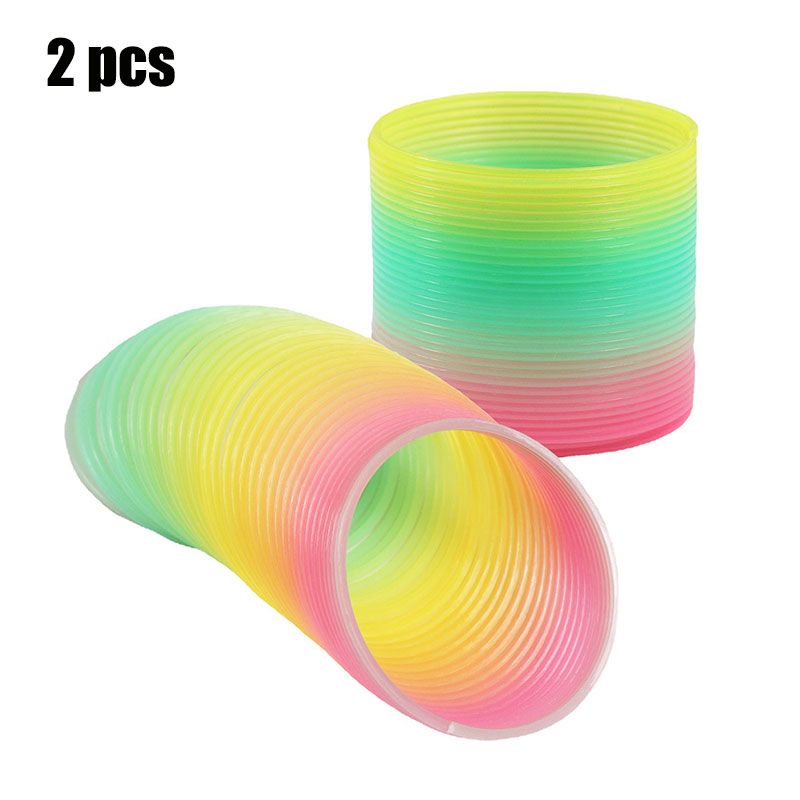 Regenboog Lente Speelgoed Coil Kleur Cirkel Games Vouwen Glow Hand Vaardigheid Vroege Educatief Speelgoed Voor Kinderen Magische Prestaties Props: Regular no box