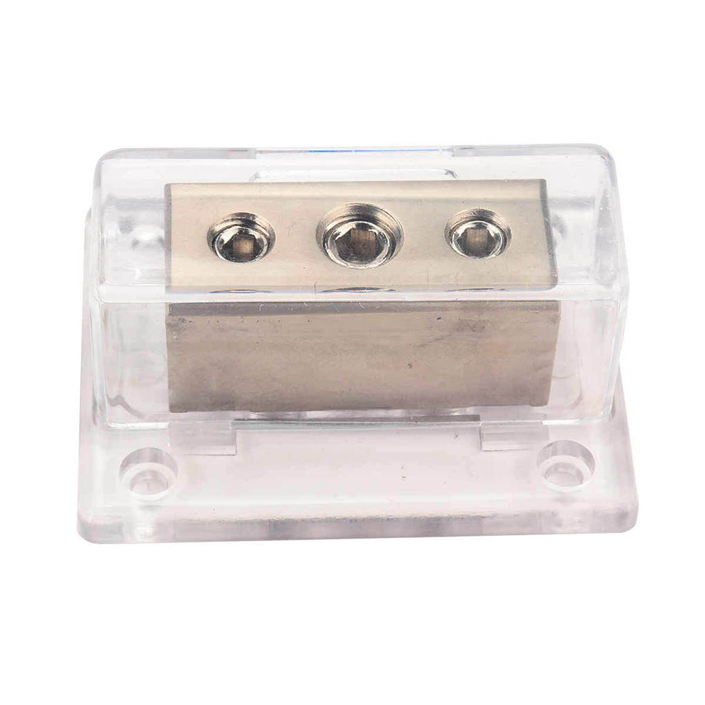 2-way Automobile Ground Cable Splitter Portable Detachable Safe Transparent Ship Distributor Distribution Block