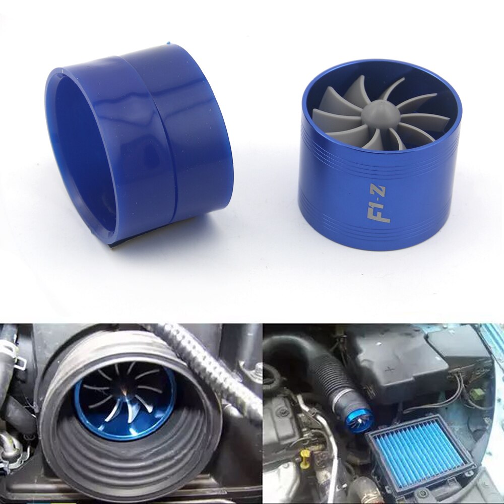 Car Turbine Supercharger F1-Z Turbo Charger Single Double Air Filter Intake Fan Fuel Gas Saver Kit Auto Replacement Part