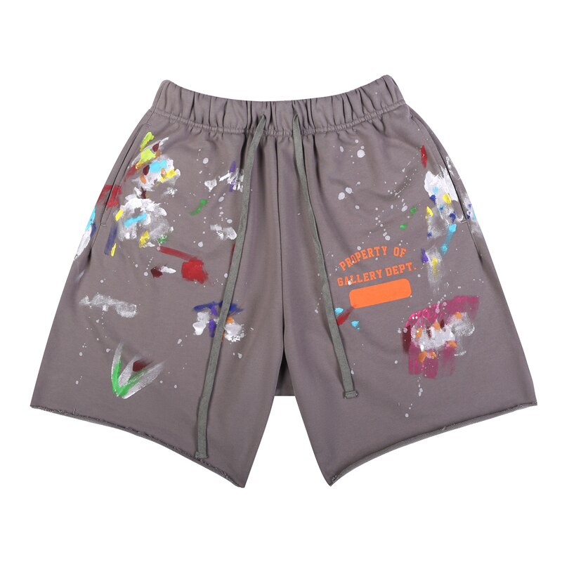2022 Gallery Dept High Street Shorts Inkt Schilderij Hip-Hop Splash Inkt Curling Broek Mannen Vijf-punt Joggingbroek: 1 / M