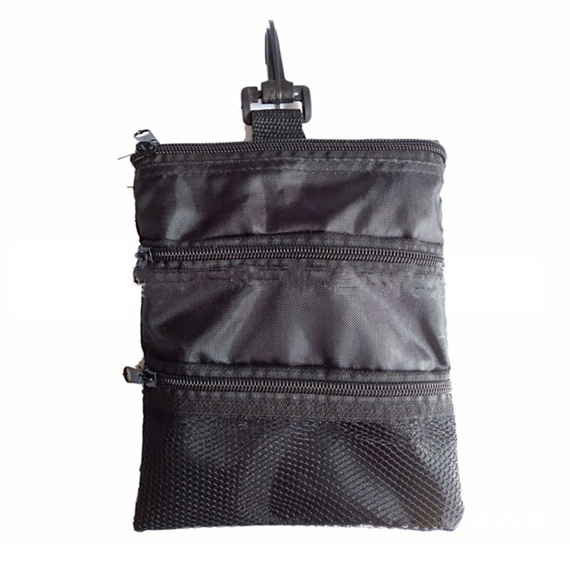 Multi-layered Zipper Portable Storage Golf Ball Bag Durable Large Capacity Pack PXPF: BK
