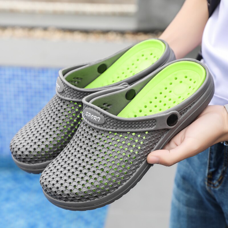Original Klassische verstopft Garten kippen-Flops Wasser Schuhe Männer Sommer Strand Aqua Slipper draussen Schwimmen Sandalen Plattform Punkte Schuhe