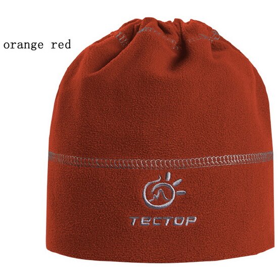 Tectop kvinder mænd vinter varm multifunktionel sport cap halstørklæde teenager udendørs fleece rejse trekking camping ski hat  ah007: Orange rød