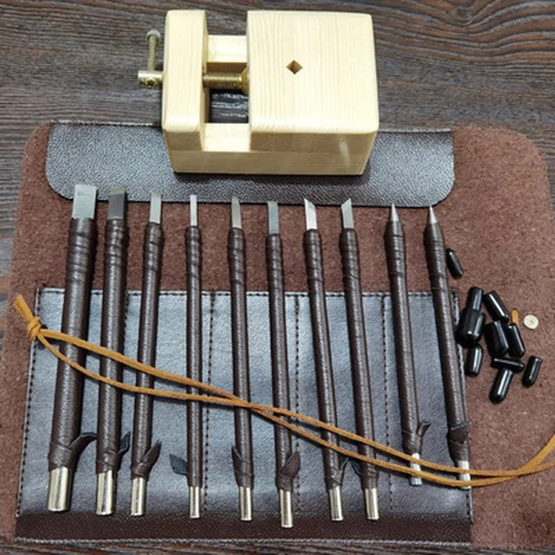 Professionele Tungsten Steel Stone Carving Kit Handgereedschap Set Beitel Houtbewerking Graveren Snijblad set voor Stone Seal