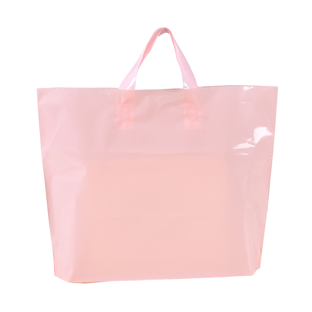 5Pcs Plastic Merchandise Bags With Handles Retail Clothing Shopping Bags Reusable Bags Boutique Bags Take Out Bags: Pink