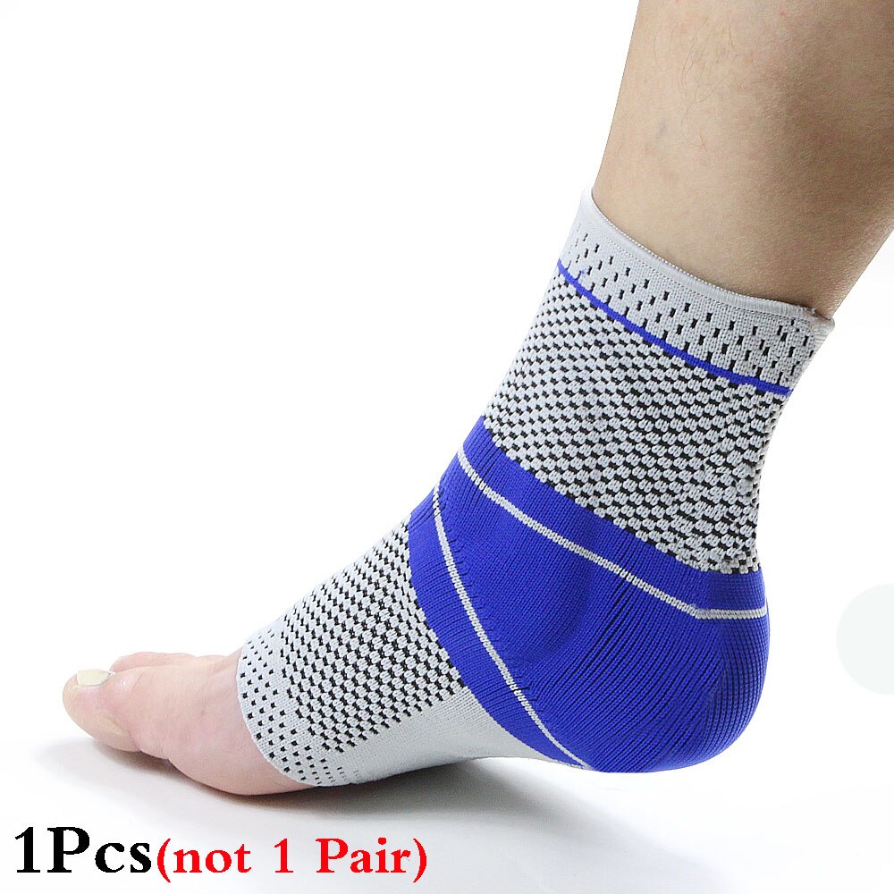 TopRunn Foot Socks Ankle Brace Compression Support Sleeve with Silicone Gel-Boosts Recovery from Joint Pain,Sprain, Heel Spur: Gray-1Pcs / L