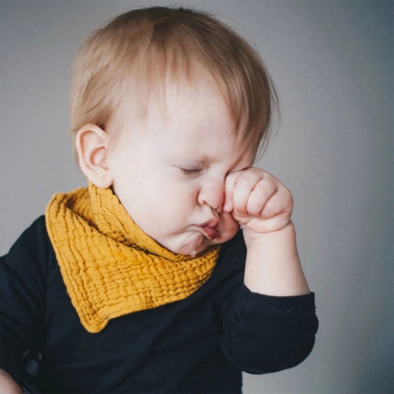 2 Stks/set Baby Jongen Meisje Speeksel Tissue Molars Ring Houten Bijtring Set Katoenen Mousseline Slabbetjes Effen Kleur Burp Doek Driehoekige sjaal