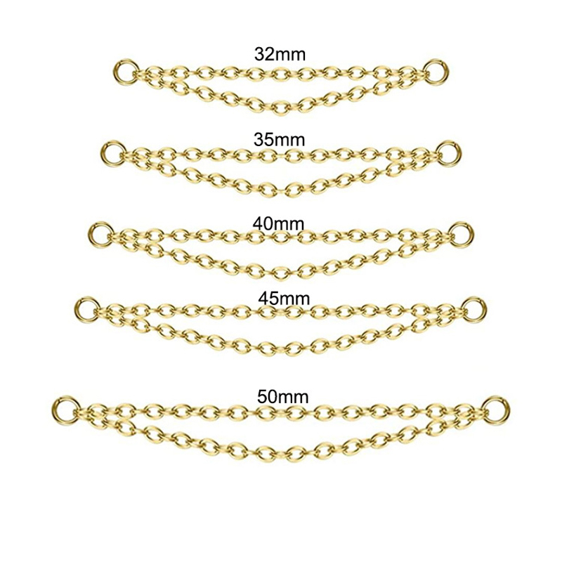 Stainless Steel Double Nose Piercing Chain Nose Chain for Woman Nostril Piercing Nose Stud Decoration Piercing Chain