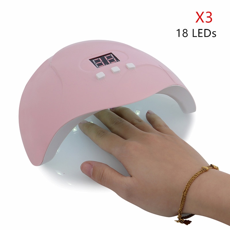 36w negletørker uv gellakk neglelampe til tørking gjeting negler lakk manikyr maskin med 18 stk lampe perler uv ledet lampe