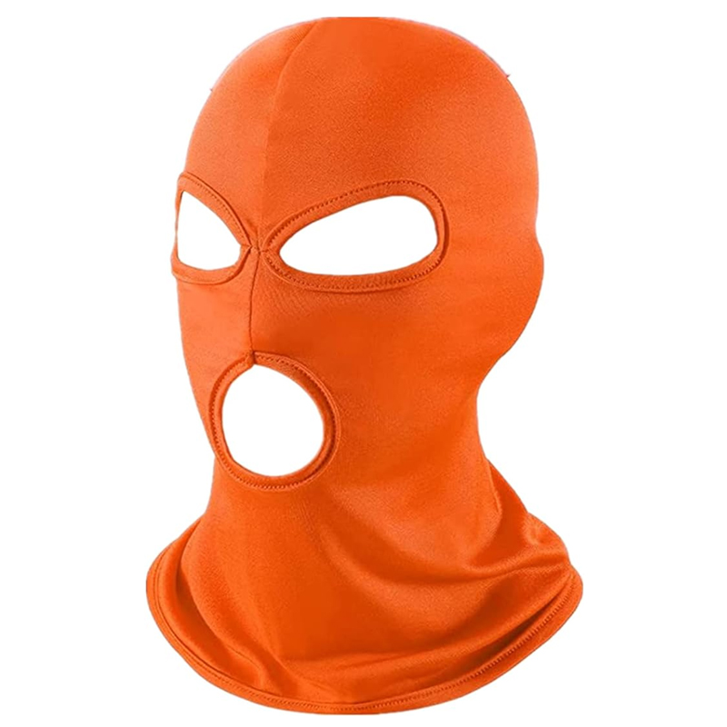 Masque facial de moto de cyclisme, couvre-chef respirant à 3 trous, masque d'équitation, coupe-vent, Protection solaire anti-poussière, masque de Protection Ultra UV: Orange