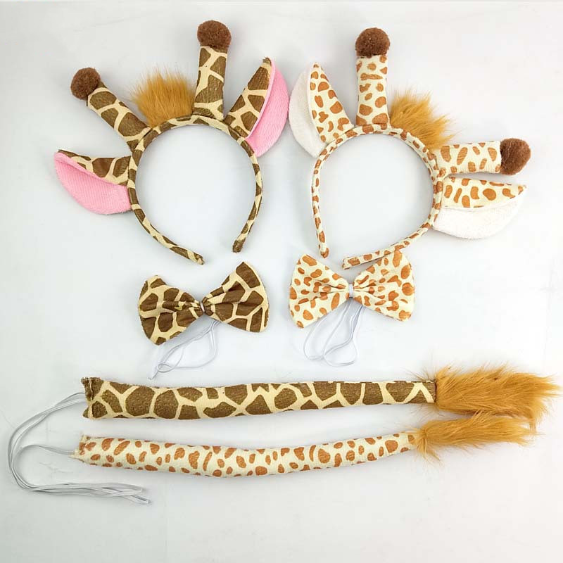 Bandeau de girafe de la Jungle pour femmes et filles, jupe de queue, accessoires de Cosplay Tutu animaux, Costume de fête d'anniversaire, fête prénatale Halloween