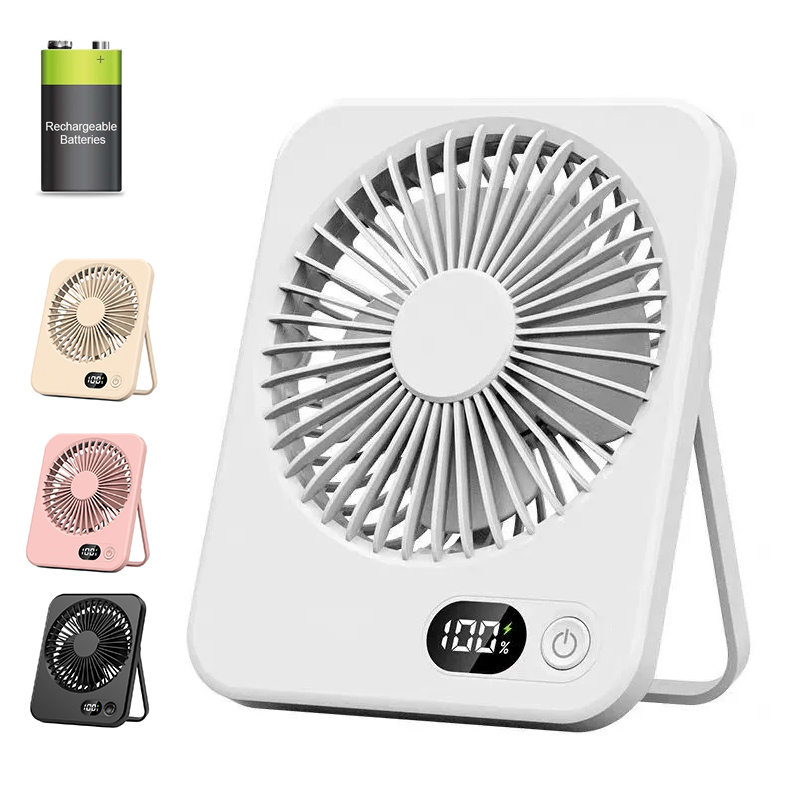 Ventilatore da tavolo piccolo Ventilatori portatili con flusso d'aria forte a 3 velocità Ventilatore da tavolo silenzioso Ventilatore da tavolo personale per ufficio domestico Ricaricabile