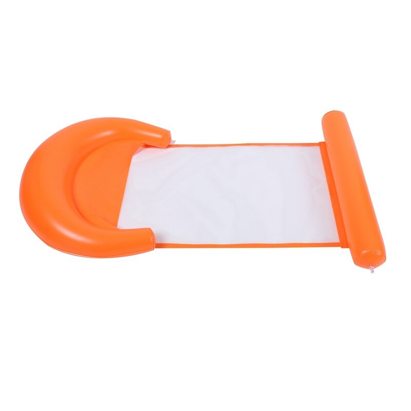 PVC Opblaasbare Water Hangmat Opblaasbare Drijvende Bed Voor Zwemmen Luchtbed Opblaasbare Stoel met Kussen Vouw Water Drijvende: Oranje