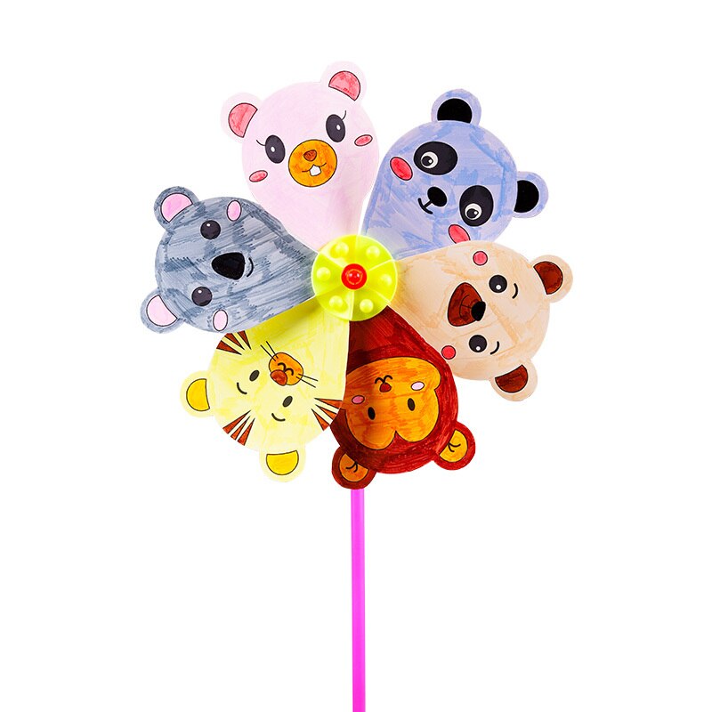 Tegning legetøj til børn farverig diy vindmølle spinner børn pædagogisk legetøj fødselsdag til drenge piger baby: Dyreparadis