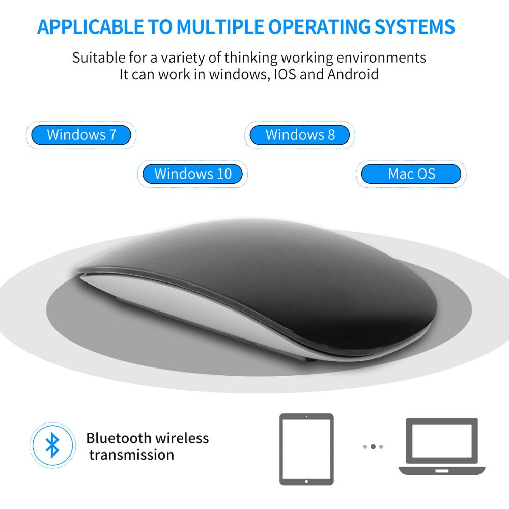 Touch Mouse Wireless Travel Slim Portable Mice Bluetooth Mouse for Apple Mac PC Laptop Android Windows Ipad Iphone