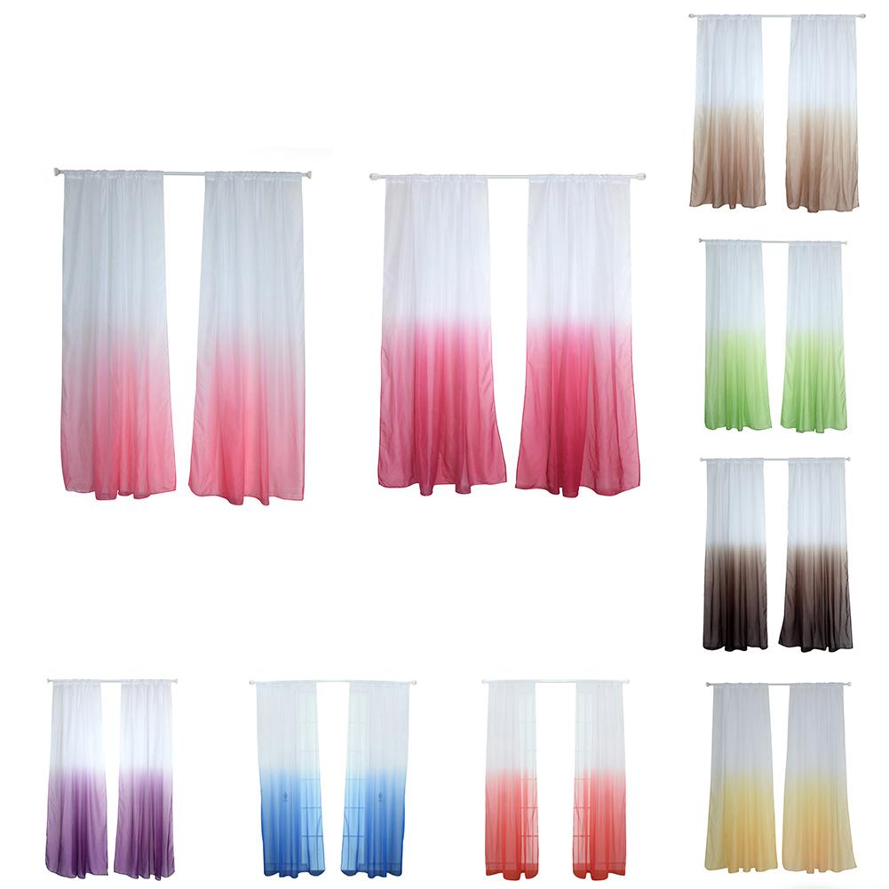 ! moderne gradiëntkleur raam tule gordijn transparante gordijn valance slaapkamer decoratie huistextiel