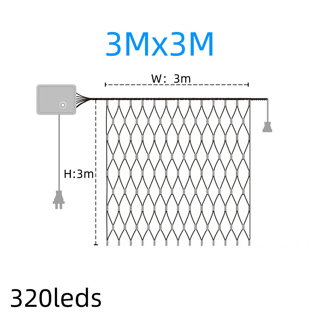 220v decoratieve led-lampjes, waterdicht, kerstversiering voor thuis, met staartplug, led-lampjes voor kerstboom, park, gazon: 33m / Blauw