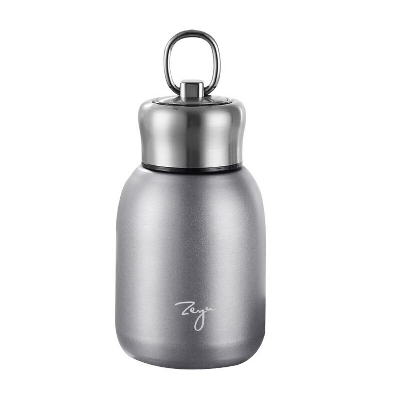 300ml mini-kaffe-vakuumflasker dejlig rustfrit stål termokande bærbar rejse vandflaske isoleret termisk flaske: Grå
