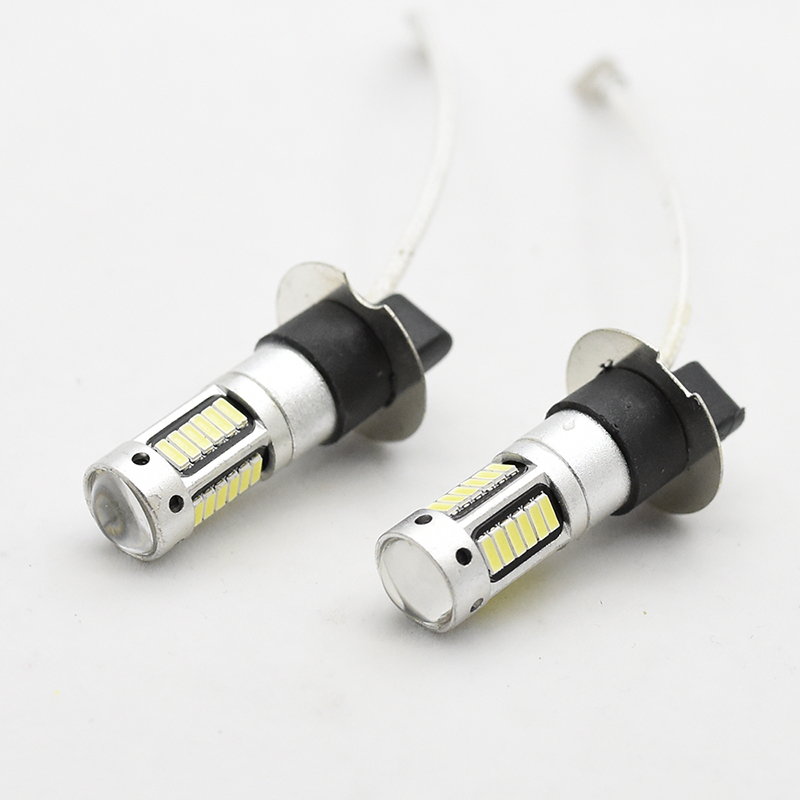2x h3 led 30 smd 4014 chips  pk22s dimljus, varselljus  dc12v gul vit blå rosa