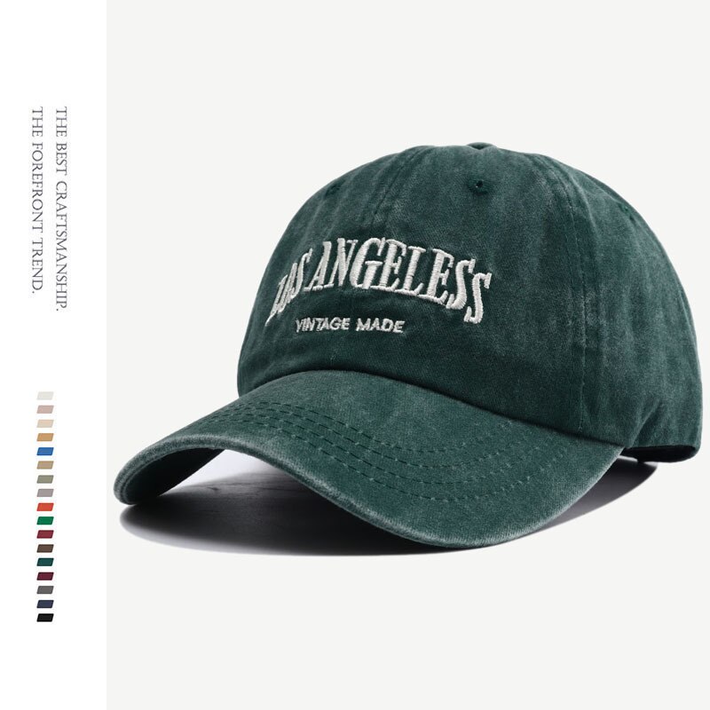 2022 Geborduurd Los Angeles Katoenen Baseball Cap Man Snapback Hoed Zwart Gemonteerd Vader Hoeden Voor Mannen Vrouwen Gorros hombre: Retro Green