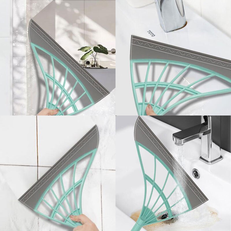 Rubber Broom Hand Push Broom Floor and Window Wiper Scraper Detachable Magic Broom Mop Floor Dirt Hair Remover Accessories