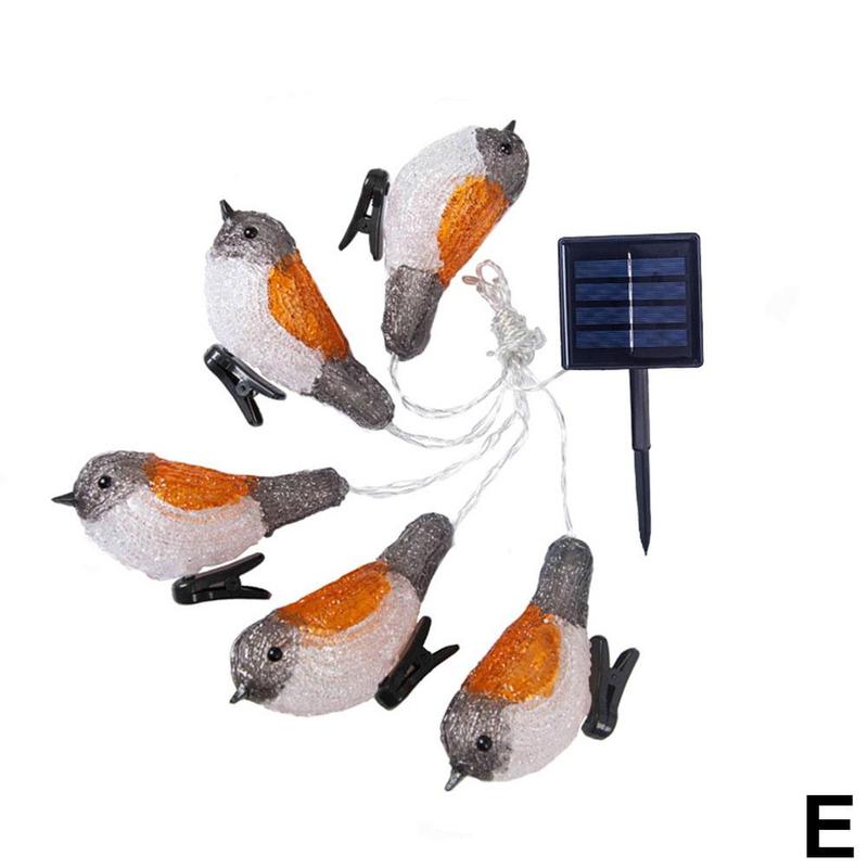 Bird Led String Light Robin Acrylic Mockingbird Solar Garland Led String Usb Battery Fairy Decoration Clip Lights With Powe W3d8: E