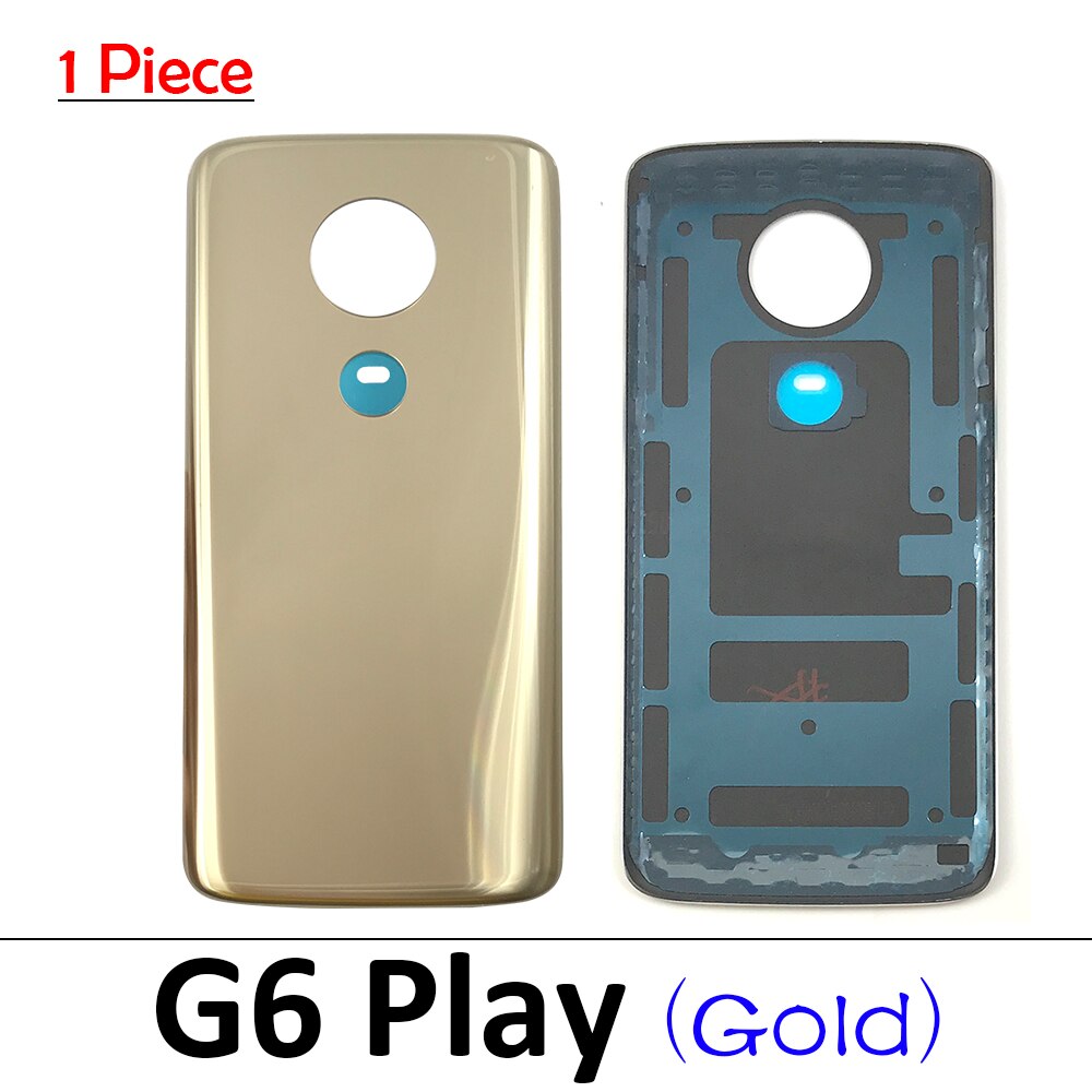 Battery Back Cover Rear Battery Housing with Glue For Motorola Moto G5 G6 E6 Play E7 Plus G8 Power Lite One Vision X4: G6 Play Gold