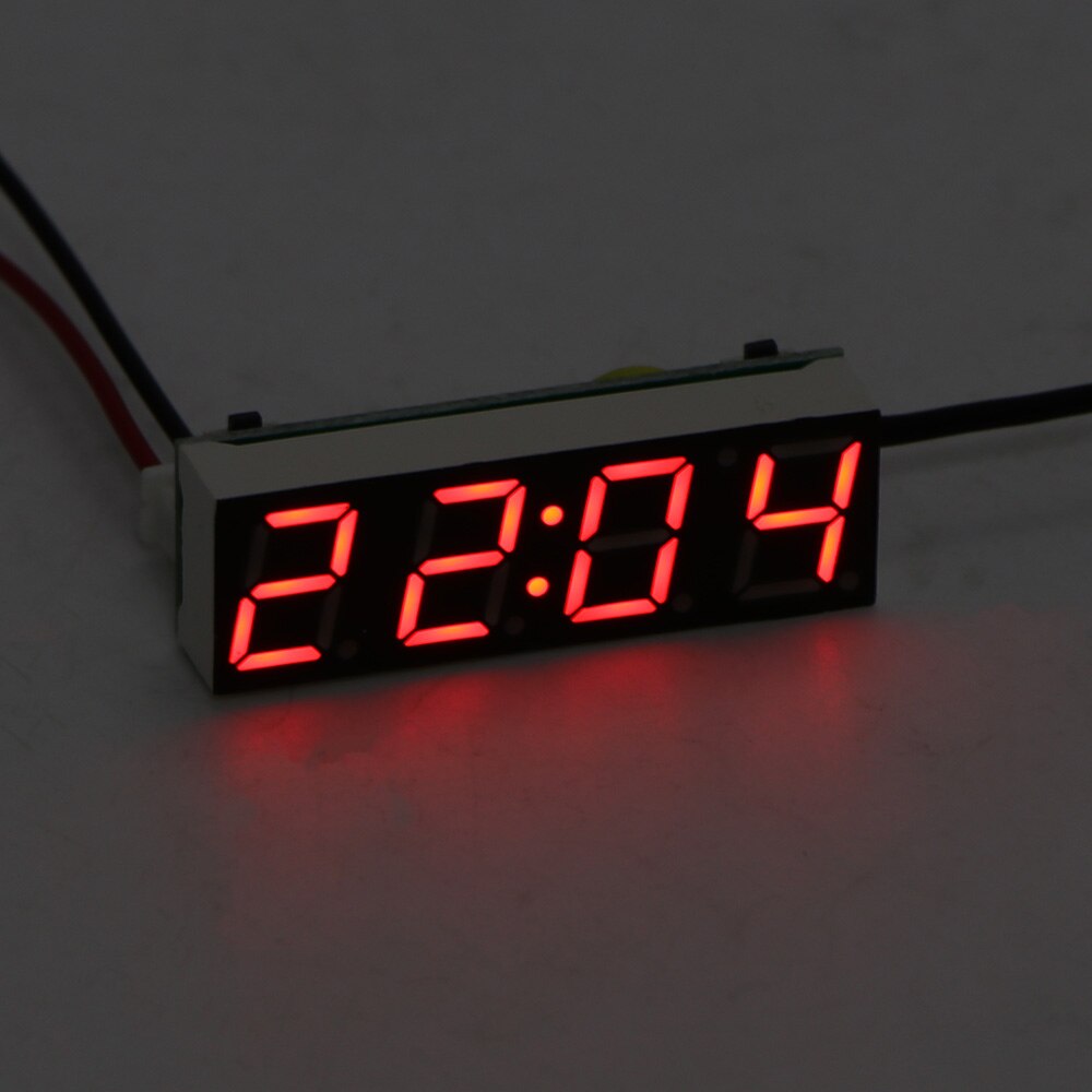 Multi-function Car LED Display Electric Digital Clock Thermometer Voltmeter 4 Modes Digital Clock Digital Timer Green Blue Red: Red