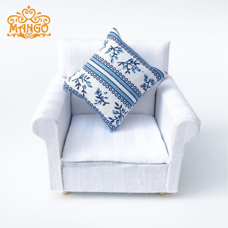 1:12 dukkehus miniatyr stue møbler enkel sofa sofa lenestol inkludert pute