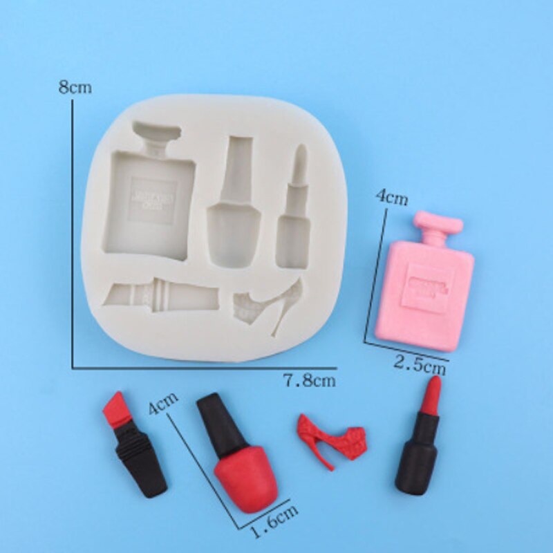 Make-up kwastentas mal fondant taart decoratie gereedschap siliconen mal suikerwerk chocolade bakgereedschap voor taarten gumpaste vorm: Zj0804