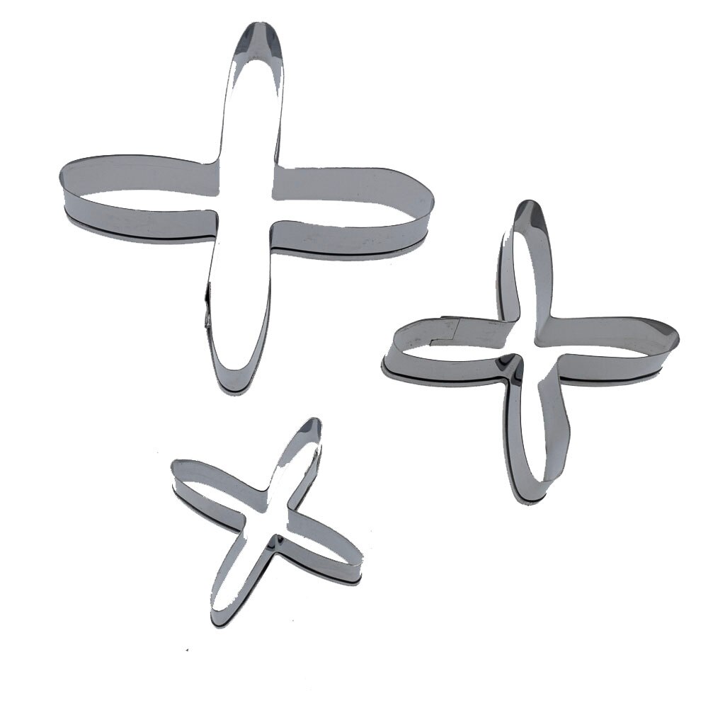 Clay Tool Stainless Steel Geometry Cutting Mold Clay cutter Baroque Mandala texture emboss stamp block pottery tools kit: cross 3cutter