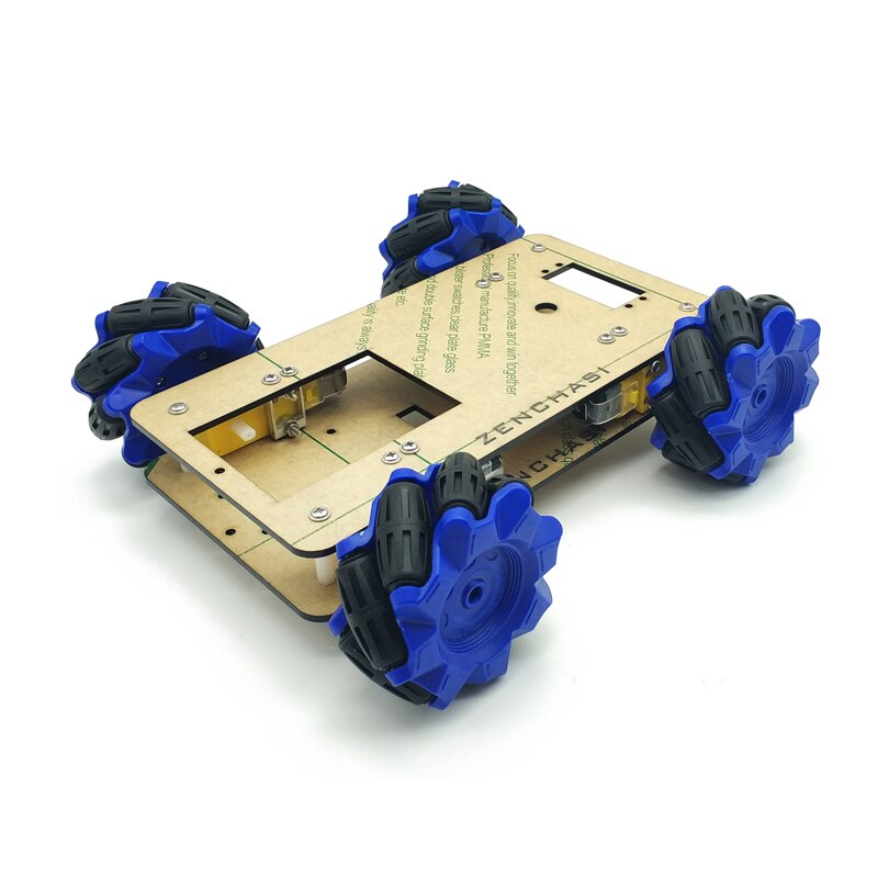 Goedkoopste Mecanum Wiel Omni-Directionele Robot Car Chassis Kit Met 4 Stuks Tt Motor Voor Arduino Raspberry Pi Diy speelgoed Delen: Blue Car