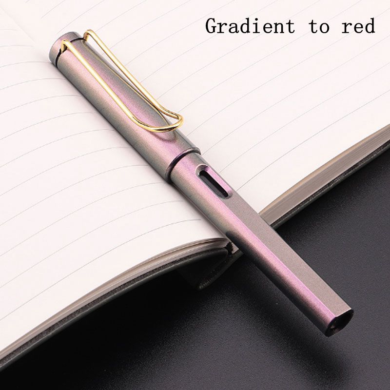 1/10Pcs/Set Pen 0.5mm Gradient Colors Signature fountain pen Black/Blue Ink School Office Pens Kids Stationery: Gradient red 1pcs