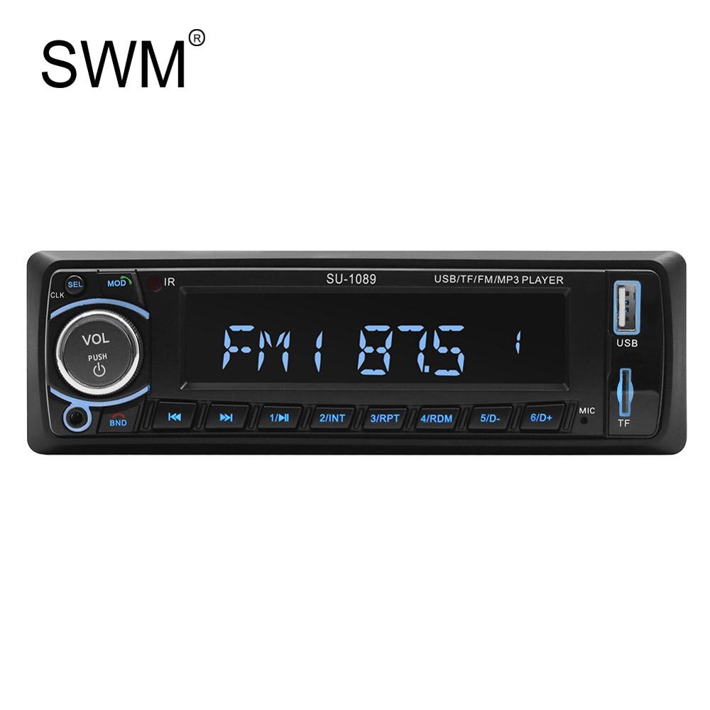 SWM Tape Recorder Car Audio Cassette Player Handsfree Bluetooth MP3 Player AUX USB FM SD Car Radio LCD Display Stereo Audio 1089: Car Radio Only