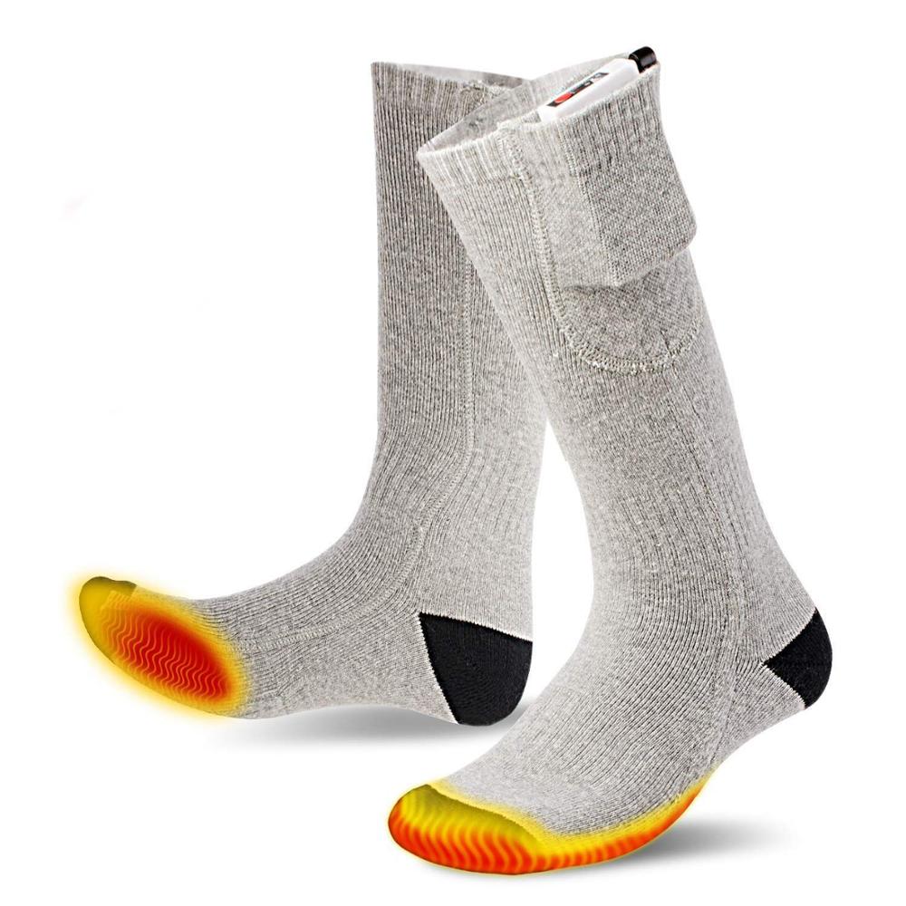 Chaussettes chauffantes pour moto, chaussettes chauffantes pour bottes de moto électriques usb, chaussettes chauffantes pour bottes chauffantes infrarouges, chaussettes de ski: Gris