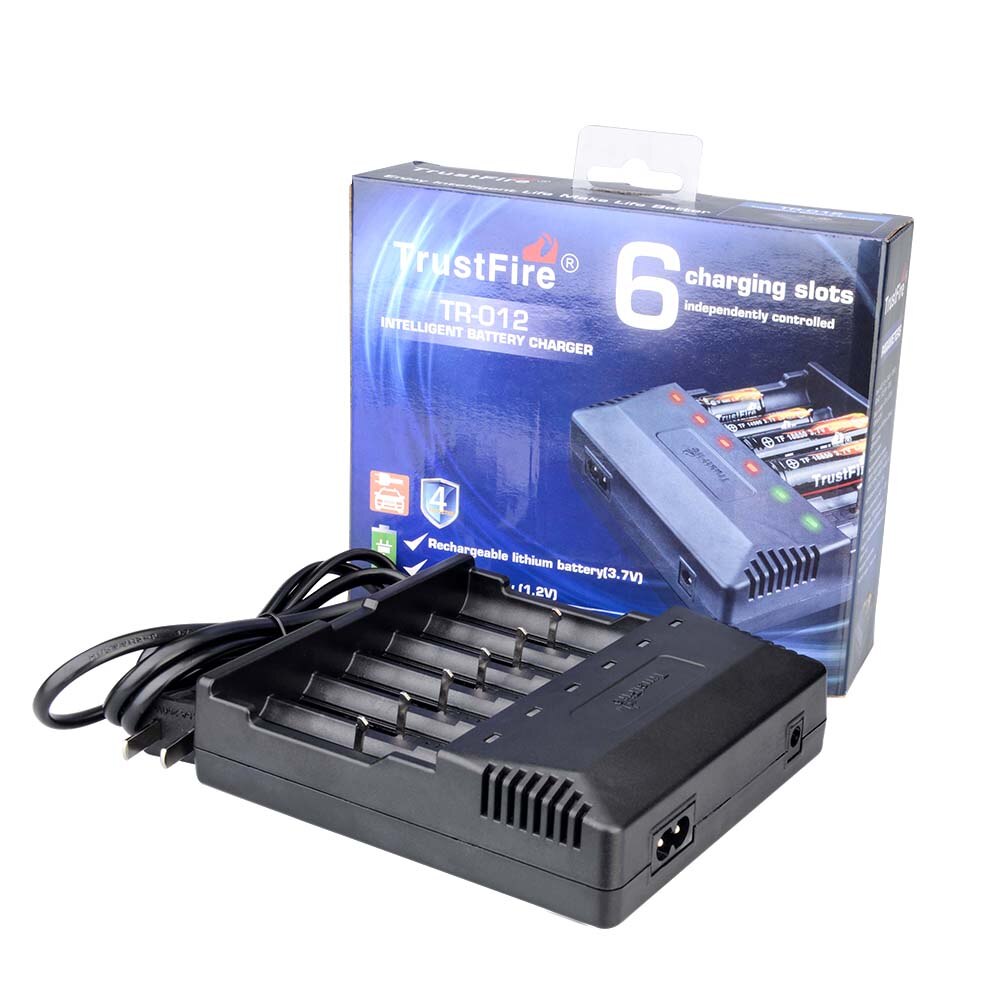 TrustFire TR-012 18650 Battery Charger Universial Charger 6 Slots for Li-ion IMR LiFePO4 10440 14500 16340 18350 18500 Batteries