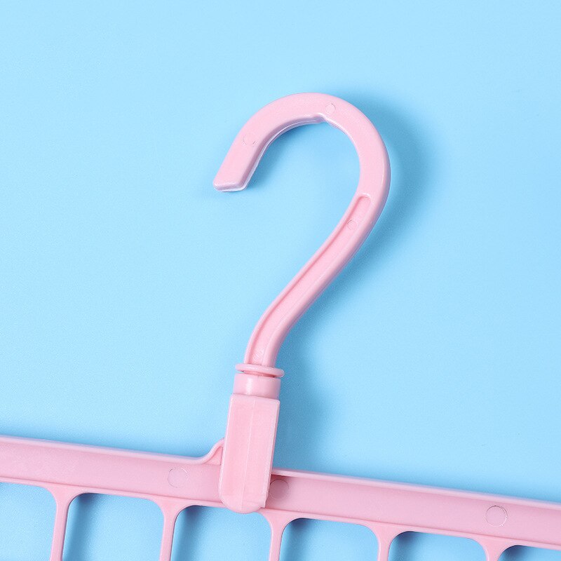 Plastikowe wielofunkcyjne składane wieszaki na ubrania 9 otworów oszczędność miejsca wieszak na kurtki 360 obrotowy stojak robić przechowywania składany organizator szafy