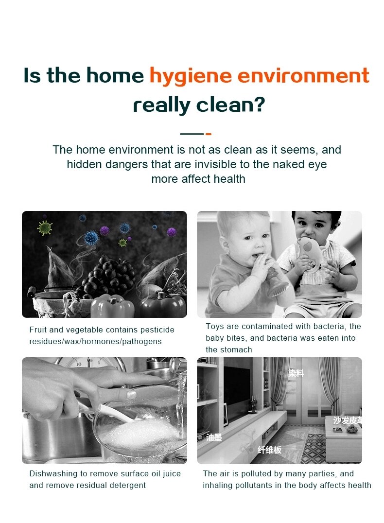 Ozone Generator Multifunctional Active Disinfector Air Purifier Disinfect Smart Deaerator Machine for Home Kitchen Toilet