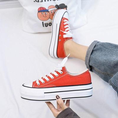 Canvas Dames Schoenen Hoge Platform Sneaker Vrouw Casual Sneakers Dames Trainers Chunky Sneakers Vrouw Wandelschoenen