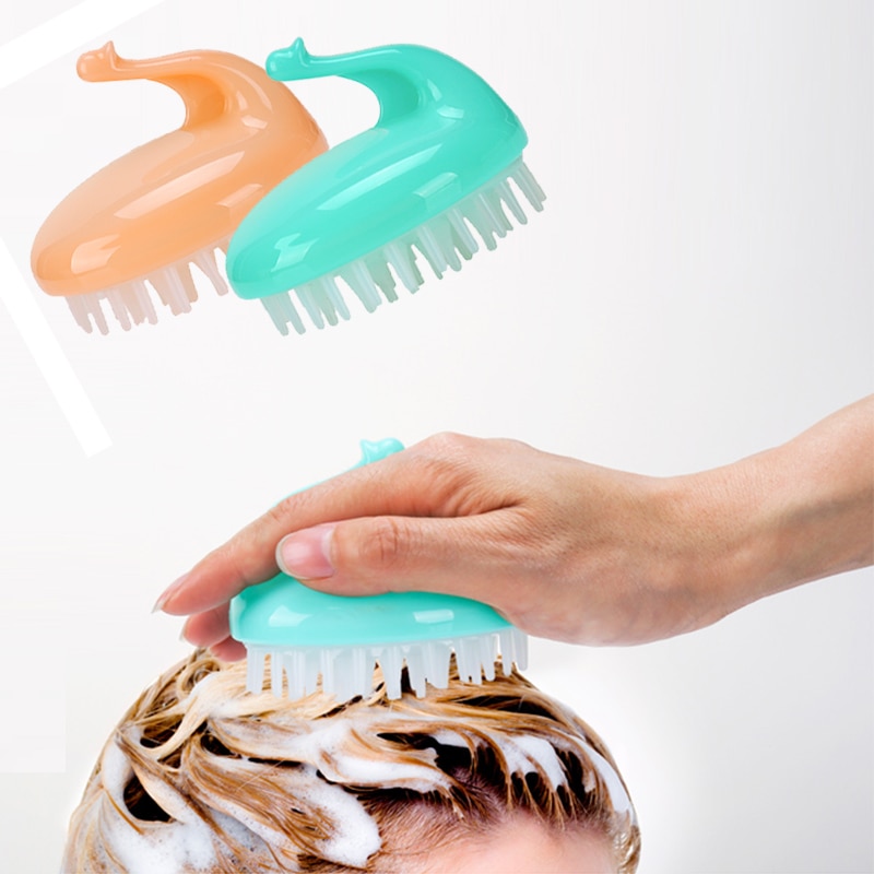 Cepillo de champú de silicona para bebé, 1 unidad, cepillo de baño para niños, champú, peine de masaje suave, herramienta para lavar el pelo, accesorio de Ducha