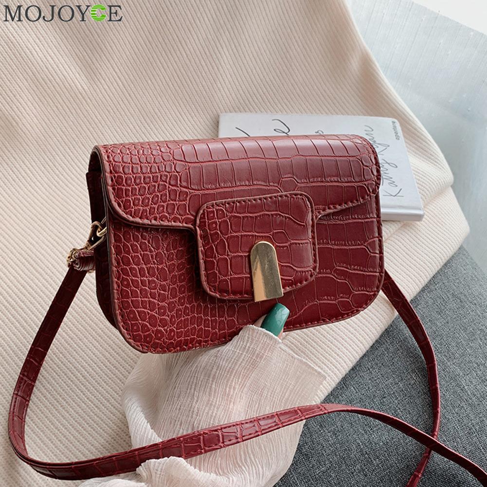 Vintage Retro mujer mensajero monedero PU pequeño Color sólido señoras hombro viaje Color sólido bandolera de mujer